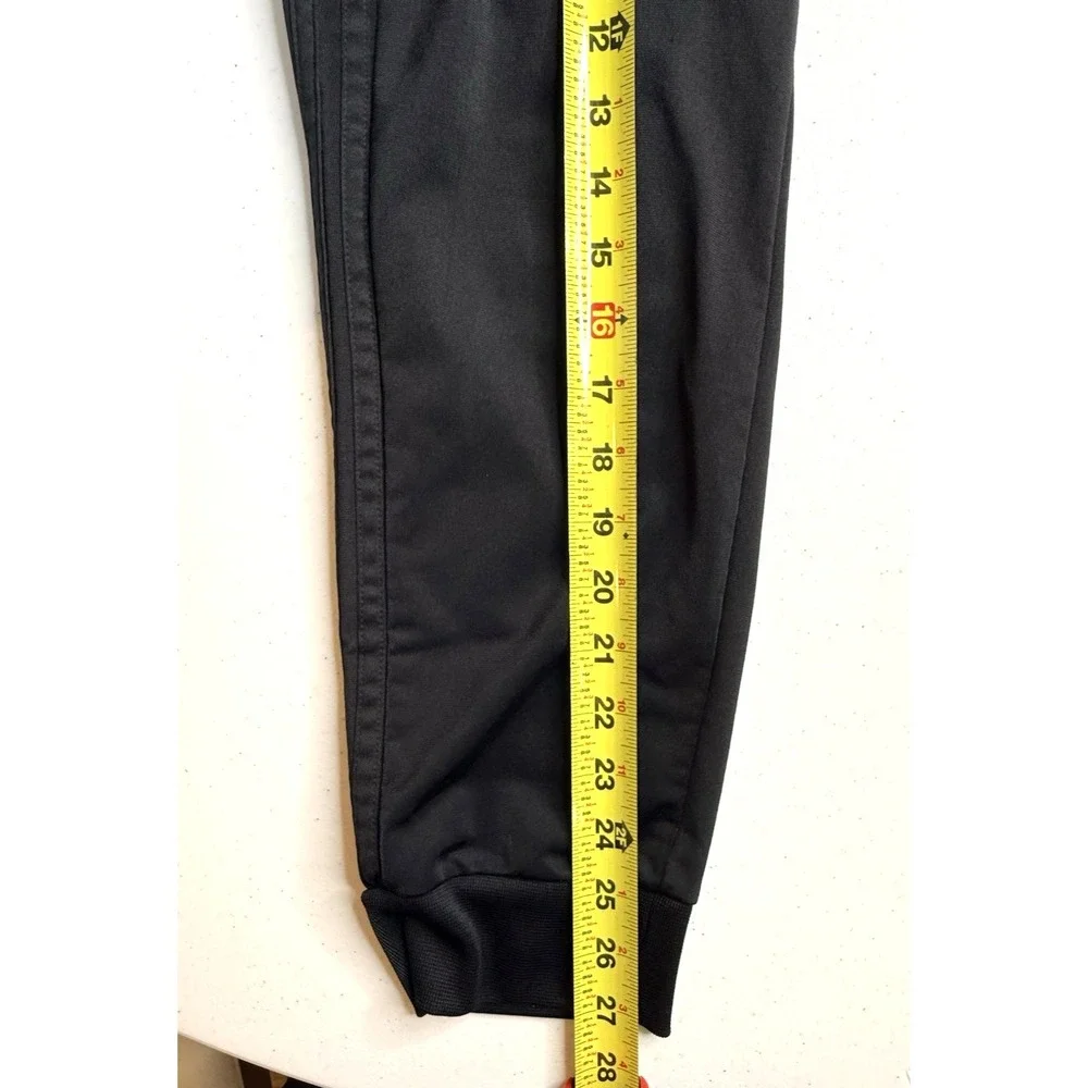 Adidas Mens Jogger Pants Medium Black Tapered Athletic Zip Pocket Cuffed -3763